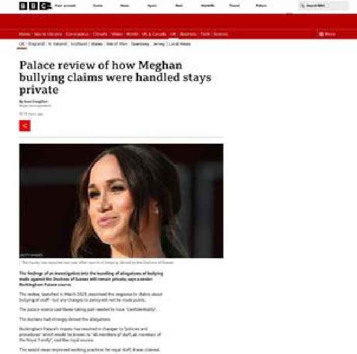 Palace review of how Meghan bullying claims were handled stays private