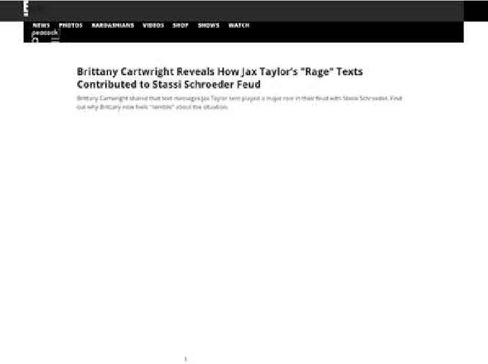 Brittany Cartwright Reveals How Jax Taylor's 