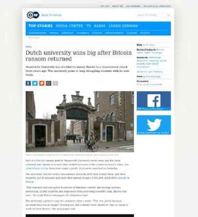 Dutch university wins big after Bitcoin ransom returned