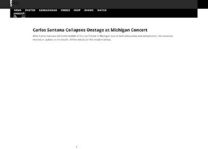 Carlos Santana Collapses Onstage at Michigan Concert