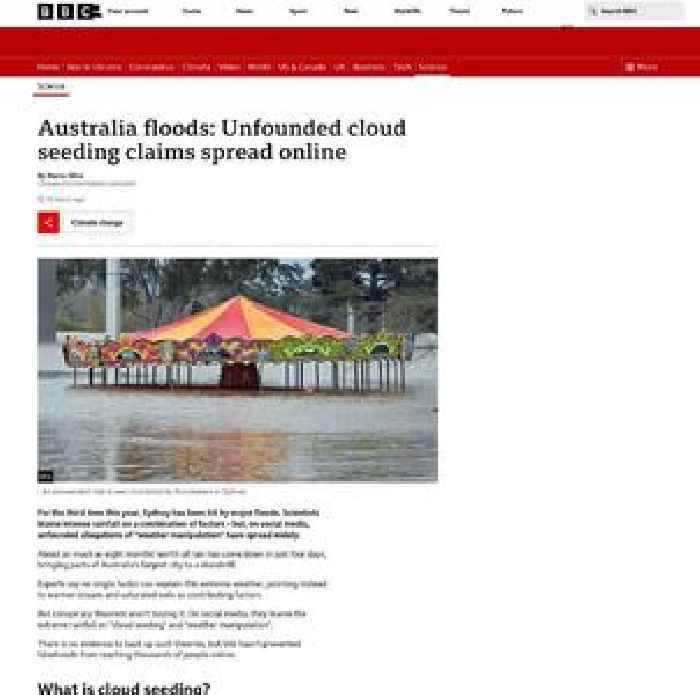Australia floods: Unfounded cloud seeding claims spread online