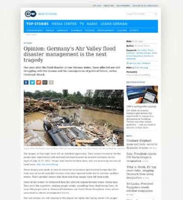 Opinion: Germany's Ahr Valley flood disaster management is the next tragedy