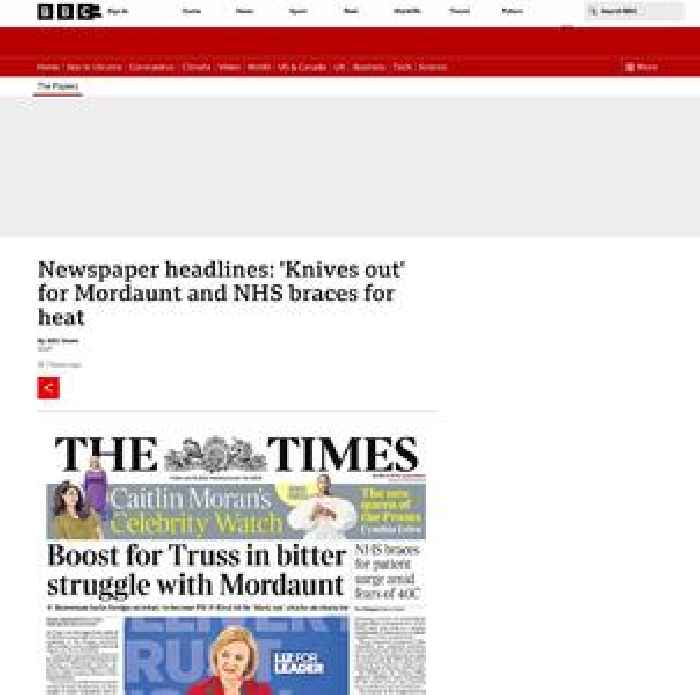 The Papers: 'Knives out' for Mordaunt and NHS braces for heat