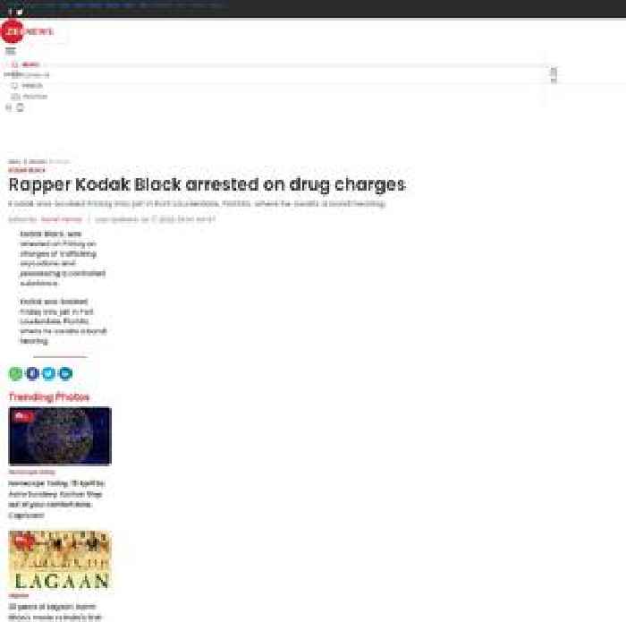 Rapper Kodak Black arrested on drug charges