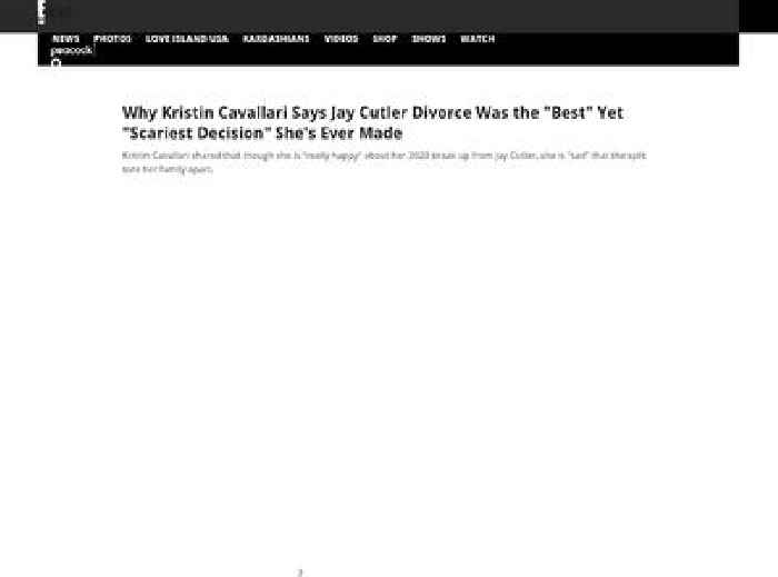 Why Kristin Cavallari Says Jay Cutler Divorce Was the 