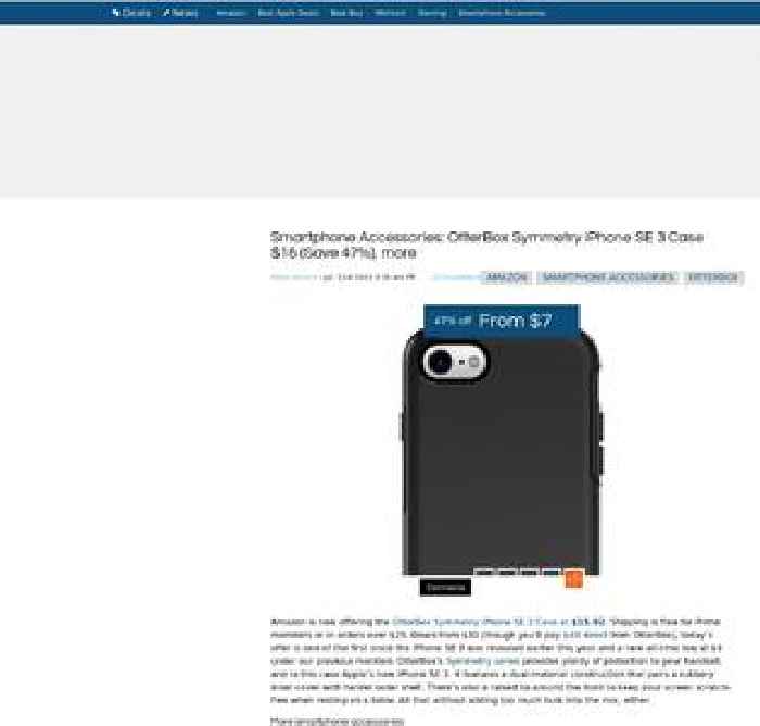 Smartphone Accessories: OtterBox Symmetry iPhone SE 3 Case $16 (Save 47%), more