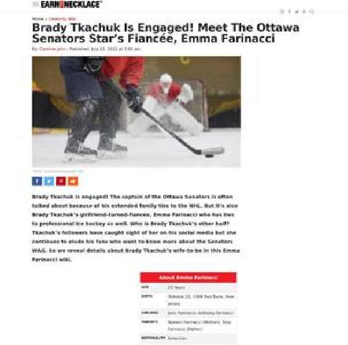 Brady Tkachuk Is Engaged! Meet The Ottawa Senators Star’s Fiancée, Emma Farinacci