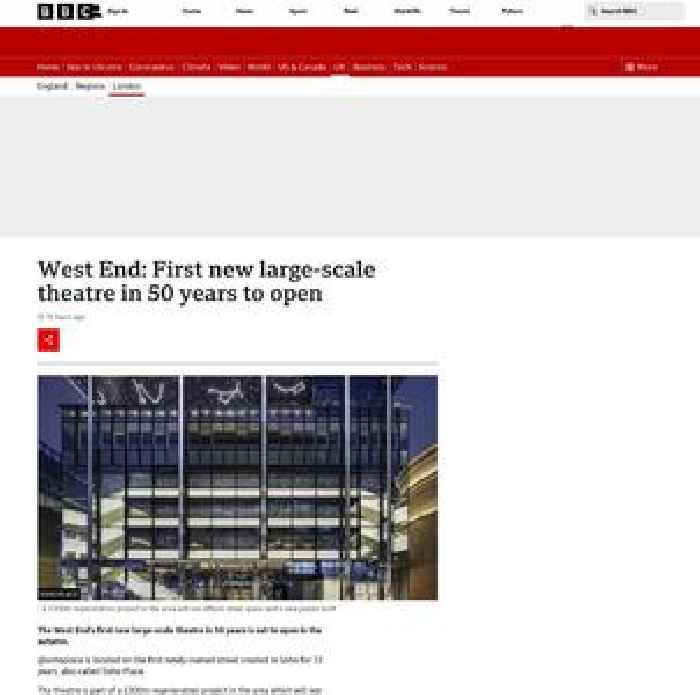 West End: First new large-scale theatre in 50 years to open