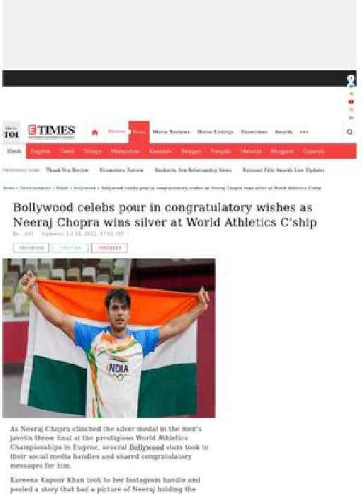 Celebs congratulate Neeraj Chopra on his win