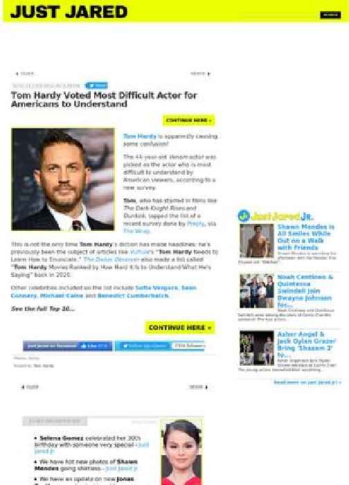 Tom Hardy Voted Most Difficult Actor for Americans to Understand