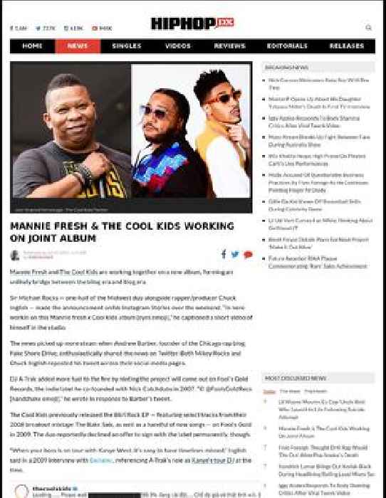 Mannie Fresh & The Cool Kids Working On Joint Album
