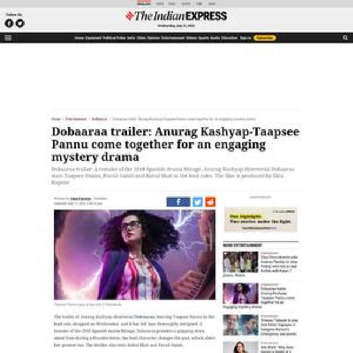 Dobaaraa trailer: Anurag Kashyap-Taapsee Pannu come together for an engaging mystery drama