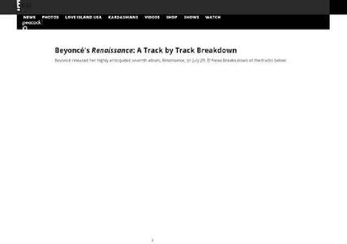 Beyoncé's Renaissance: A Track by Track Breakdown