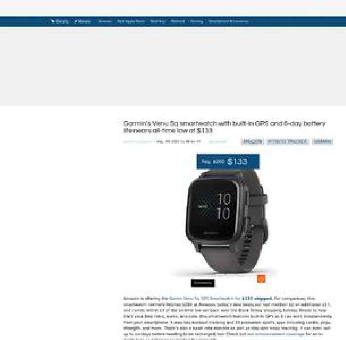 Garmin’s Venu Sq smartwatch with built-in GPS and 6-day battery life nears all-time low at $133