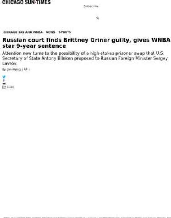 Russian Court finds Brittney Griner guilty, gives WNBA star 9-year sentence