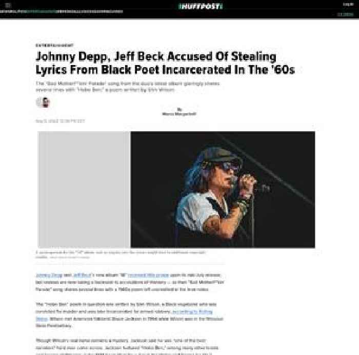 

    Johnny Depp, Jeff Beck Accused Of Stealing Lyrics From Black Poet Incarcerated In The '60s

