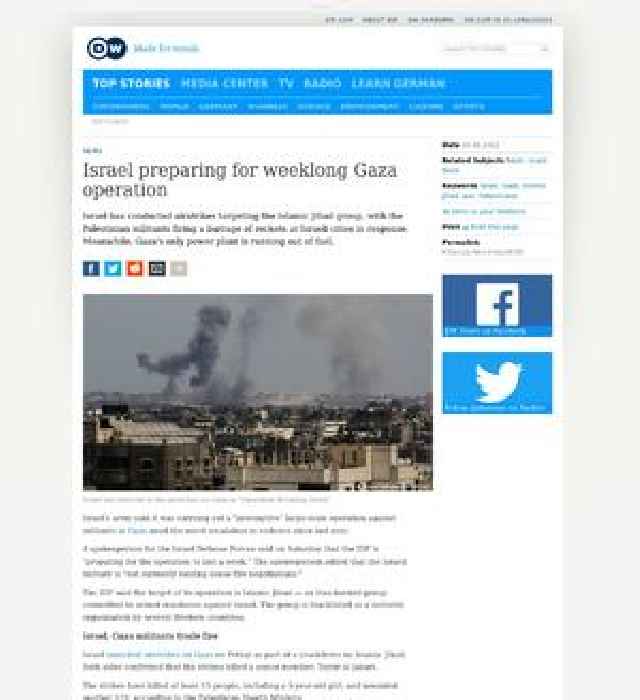 Israel preparing for weeklong Gaza operation