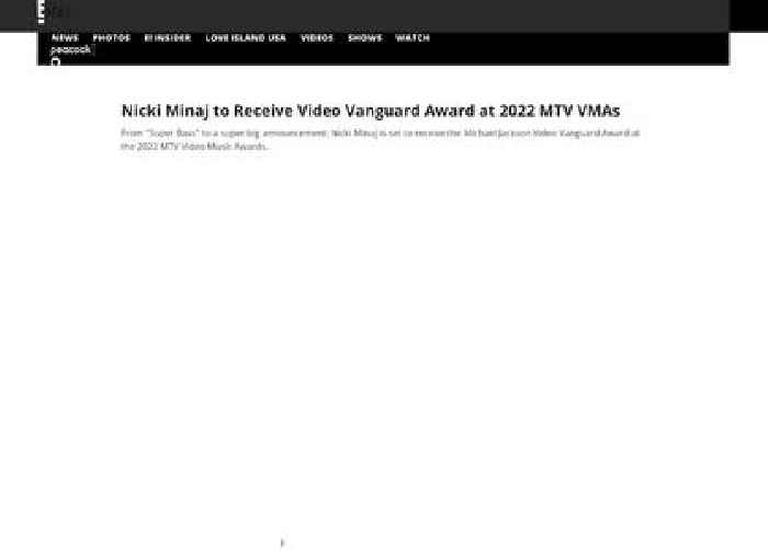 Nicki Minaj to Receive Video Vanguard Award at 2022 MTV VMAs