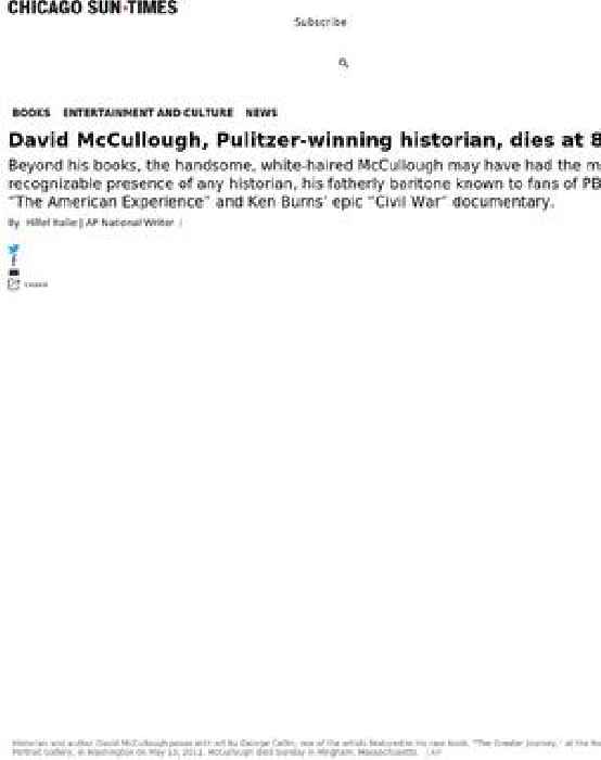 David McCullough dead: Pulitzer-winning historian was 89