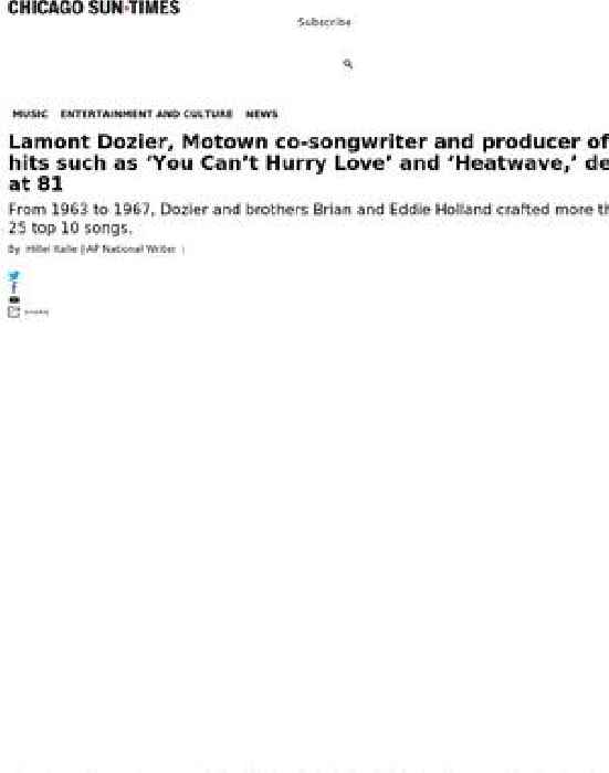 Lamont Dozier dead: Motown songwriter-producer was 81
