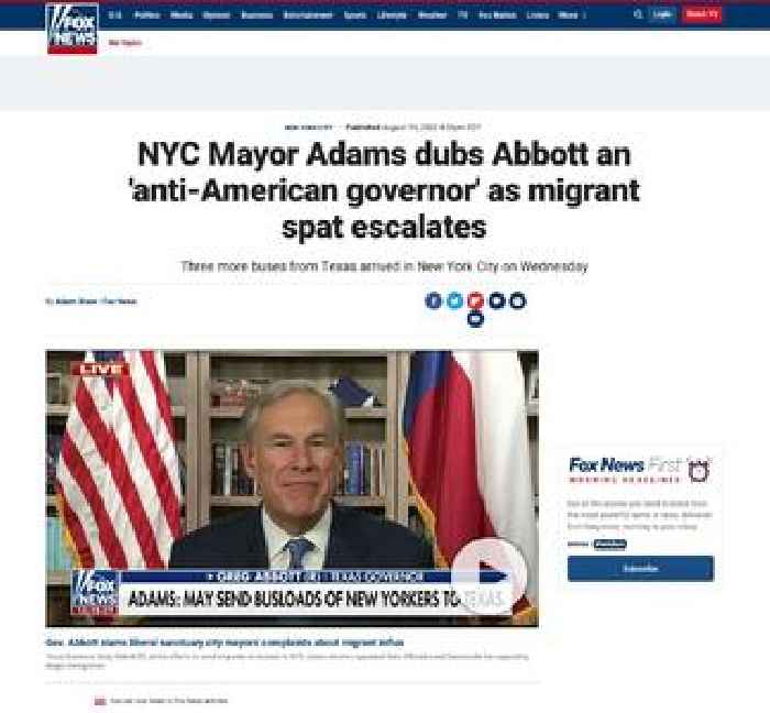 NYC Mayor Adams dubs Abbott an 'anti-American governor' as migrant spat escalates