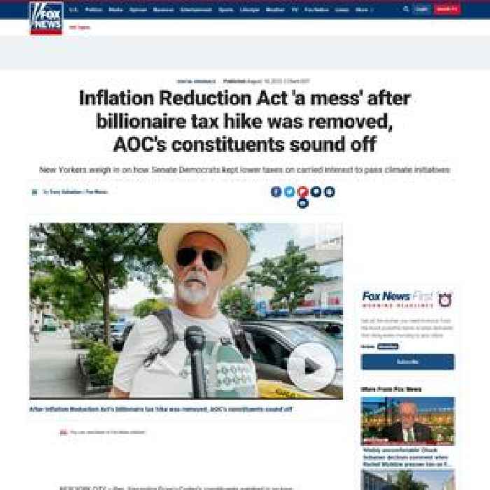 Inflation Reduction Act 'a mess' after billionaire tax hike was removed, AOC's constituents sound off