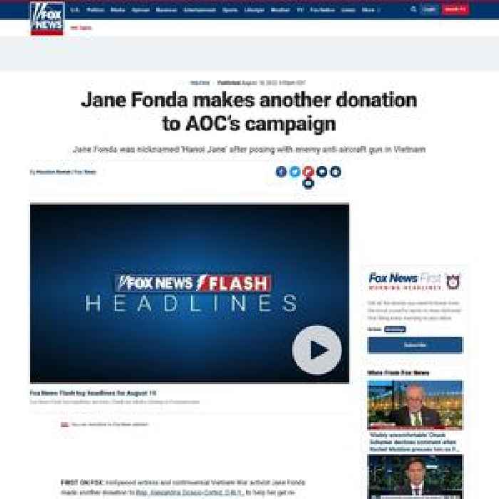 Jane Fonda makes another donation to AOC’s campaign