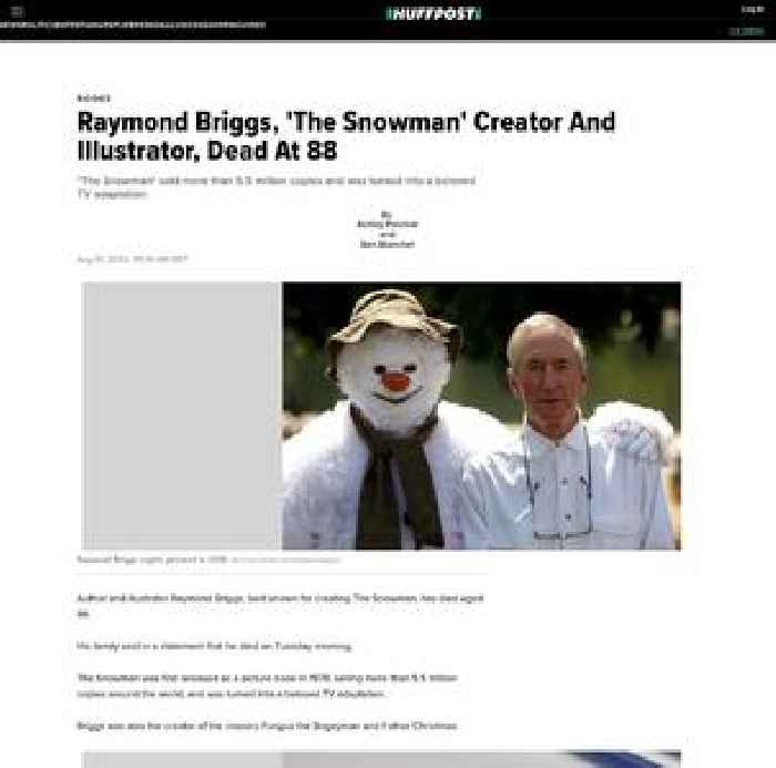 

    Raymond Briggs, 'The Snowman' Creator And Illustrator, Dead At 88


