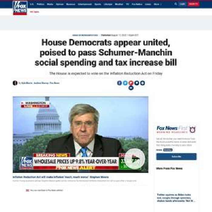House Democrats appear united, poised to pass Schumer-Manchin social spending and tax increase bill