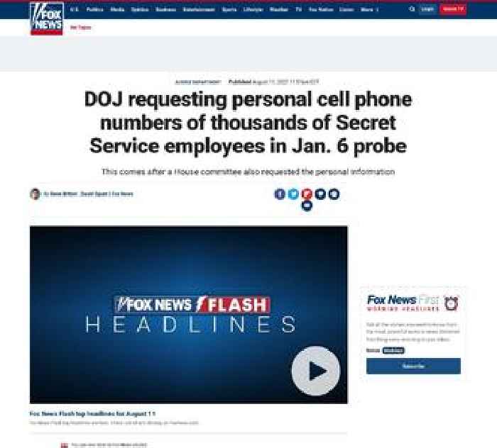 DOJ requesting personal cell phone numbers of thousands of Secret Service employees in Jan. 6 probe