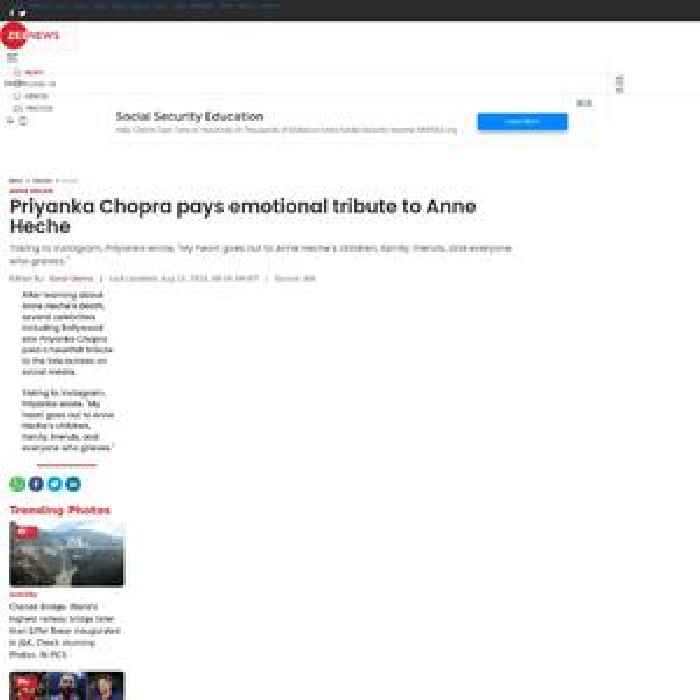  Priyanka Chopra pays emotional tribute to Anne Heche