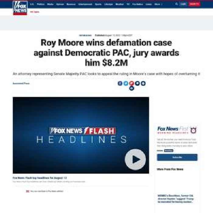 Roy Moore wins defamation case against Democratic PAC, jury awards him $8.2M
