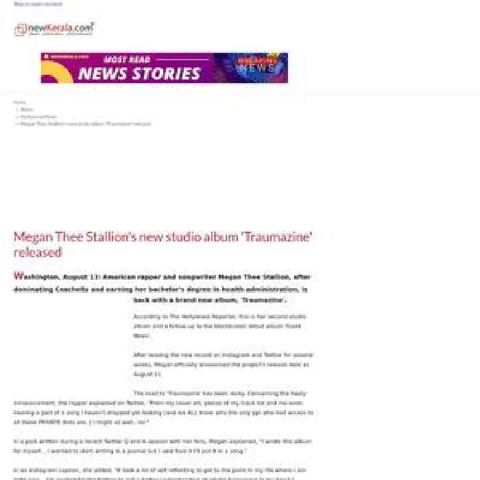 Megan Thee Stallion's new studio album 'Traumazine' released