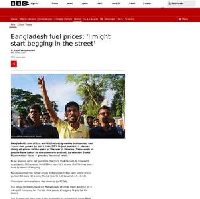 Bangladesh fuel prices: 'I might start begging in the street'