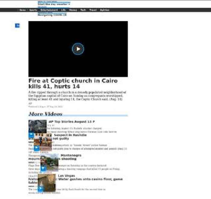 Fire at Coptic church in Cairo kills 41, hurts 14