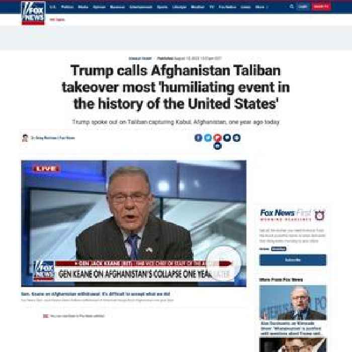 Trump calls Afghanistan Taliban takeover most 'humiliating event in the history of the United States'