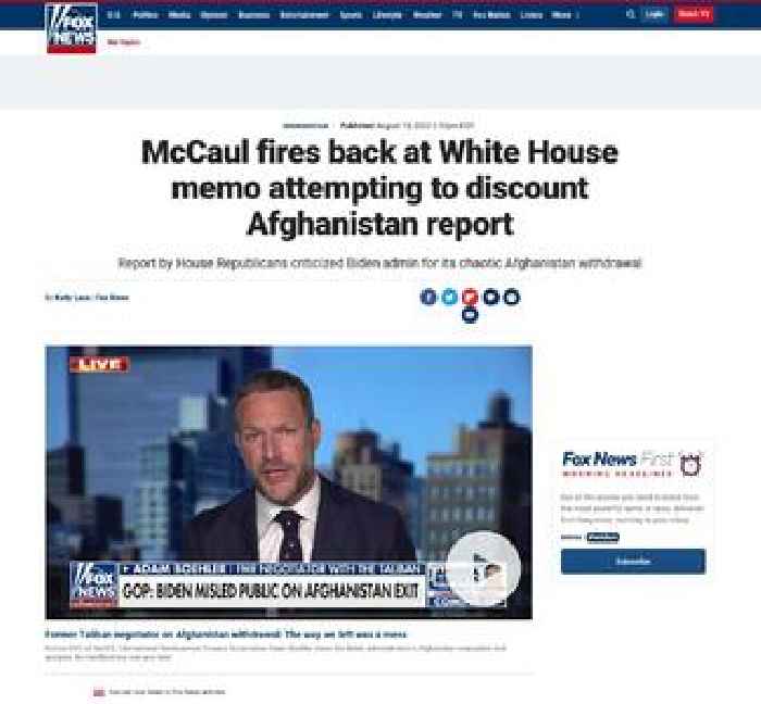 McCaul fires back at White House memo attempting to discount Afghanistan report