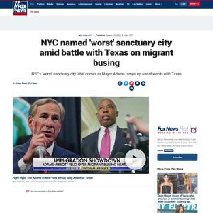 NYC named 'worst' sanctuary city amid battle with Texas on migrant busing