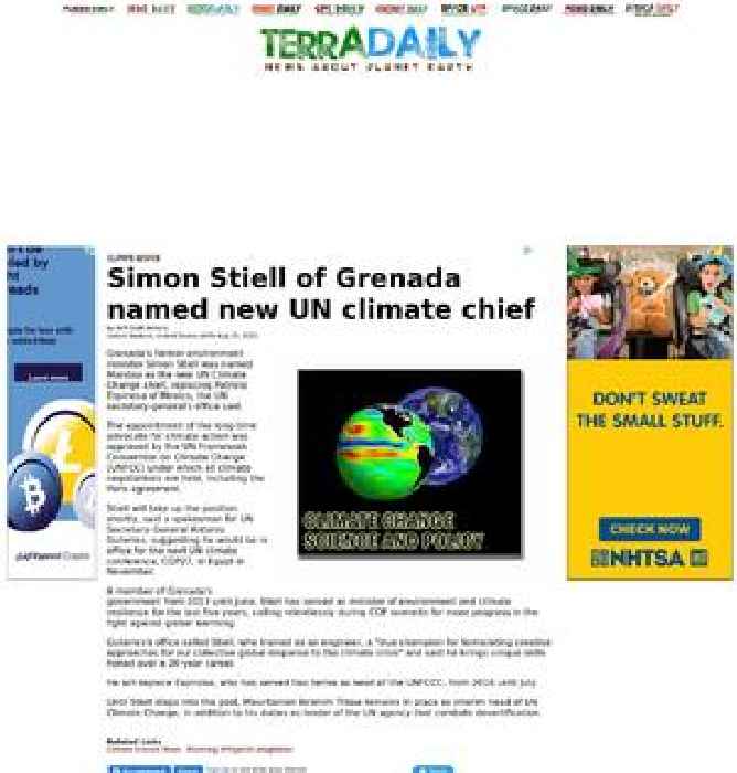 Simon Stiell of Grenada named new UN climate chief