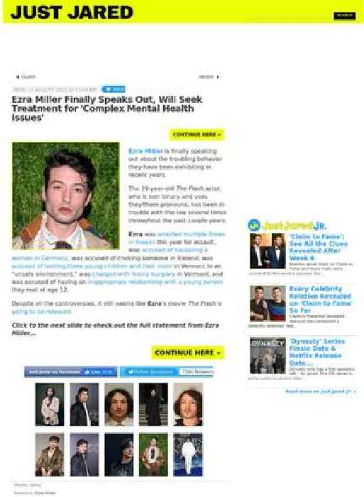 Ezra Miller Finally Speaks Out, Will Seek Treatment for 'Complex Mental Health Issues'