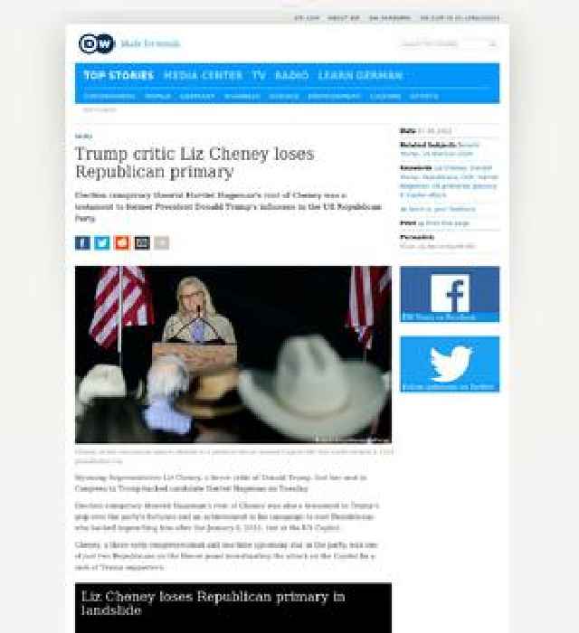 Trump critic Liz Cheney loses Republican primary