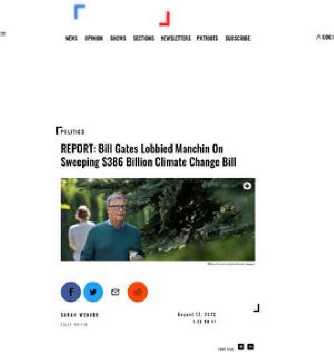 REPORT: Bill Gates Lobbied Manchin On Sweeping $386 Billion Climate Change Bill