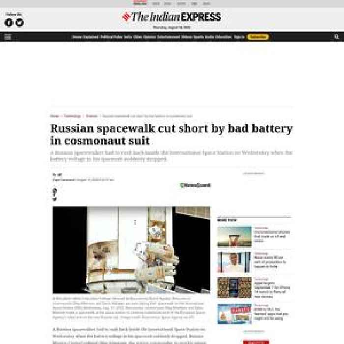Russian spacewalk cut short by bad battery in cosmonaut suit