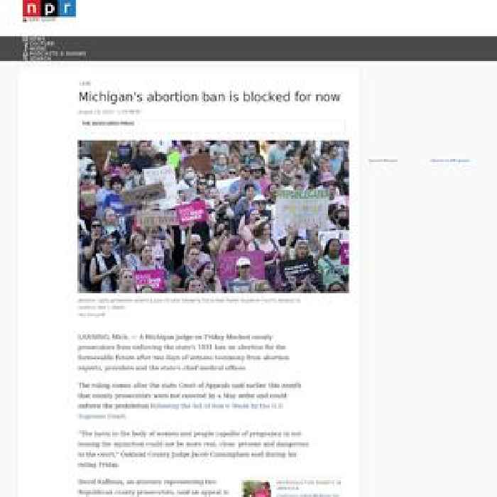 Michigan's abortion ban is blocked for now