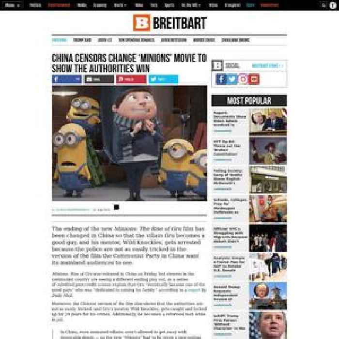 China Censors Change 'Minions' Movie to Show the Authorities Win