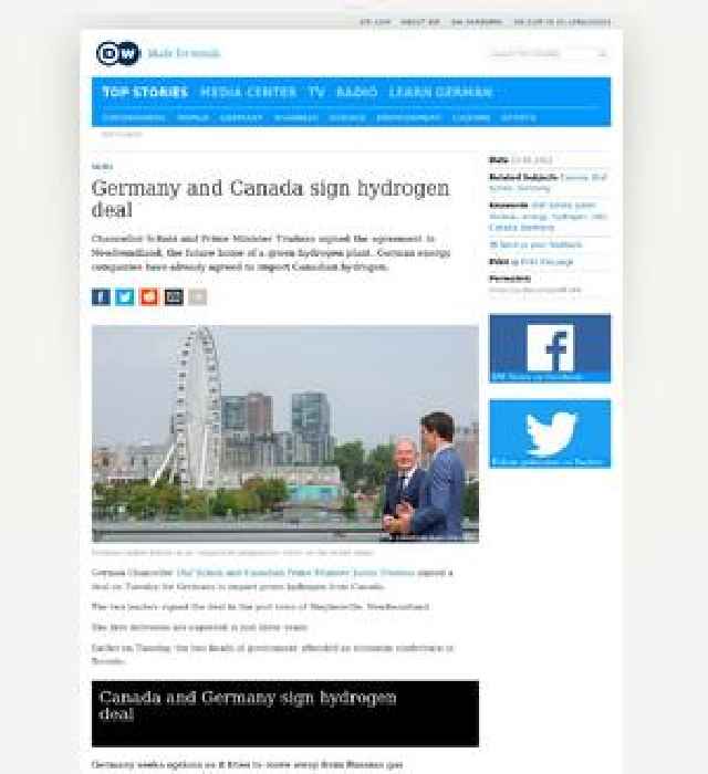 Germany and Canada sign hydrogen deal