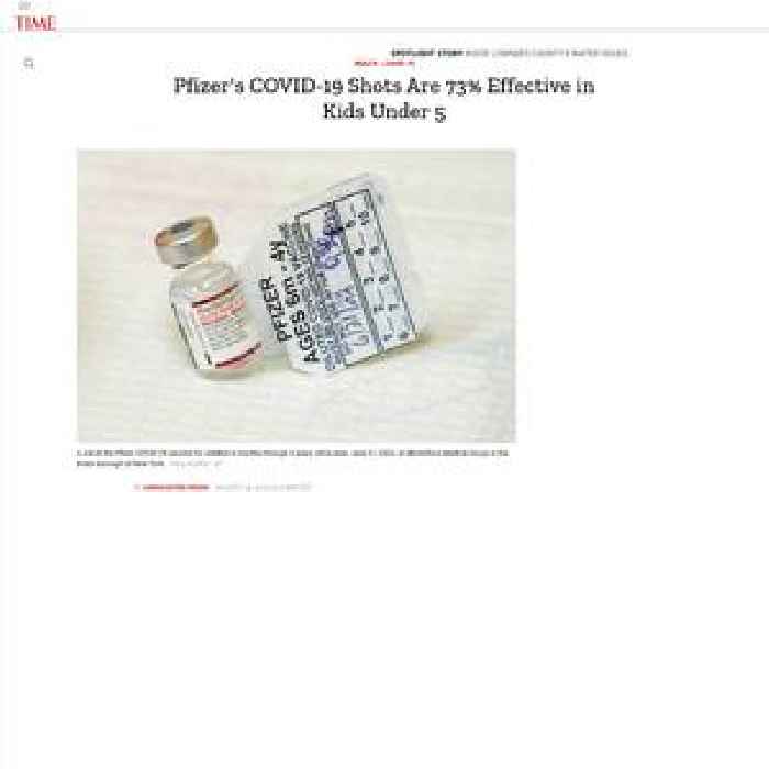 Pfizer’s COVID-19 Shots Are 73% Effective in Kids Under 5