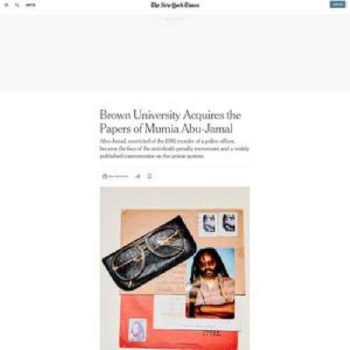 Brown University Acquires the Papers of Mumia Abu-Jamal