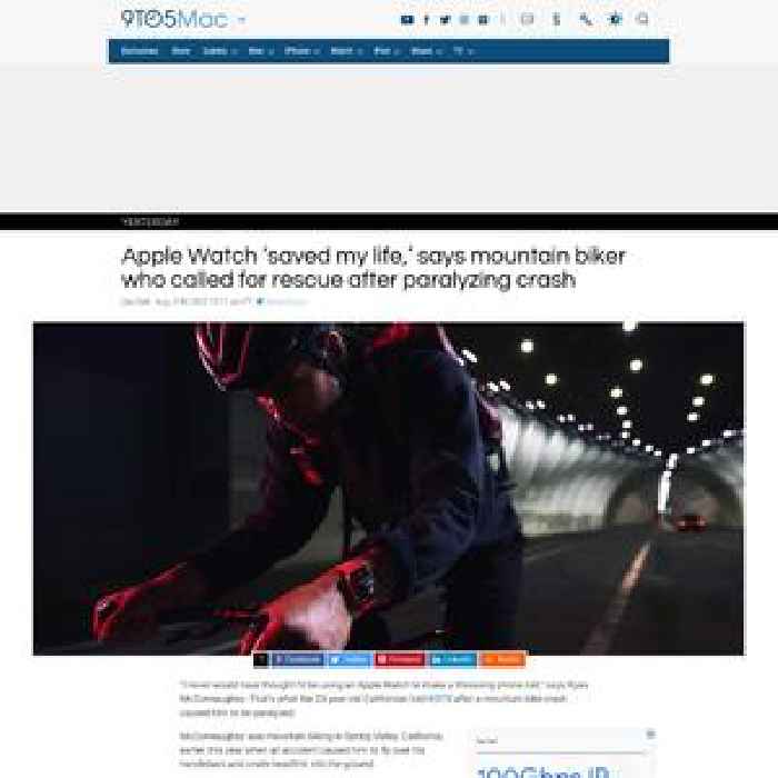 Apple Watch ‘saved my life,’ says mountain biker who called for rescue after paralyzing crash