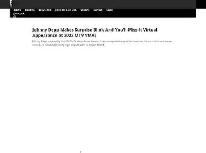 Johnny Depp Makes Surprise Blink-And-You'll-Miss-It Virtual Appearance at 2022 MTV VMAs